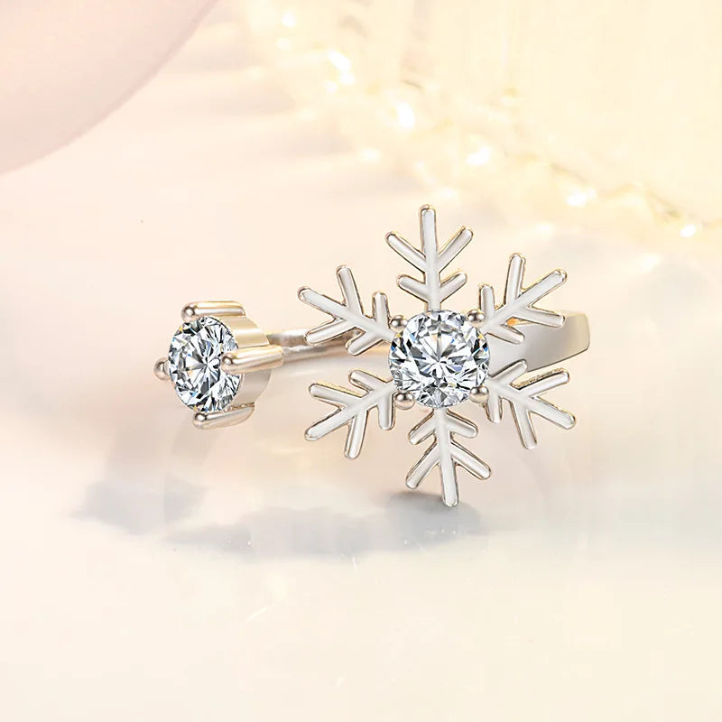 Women's Silver Snowflake Ring