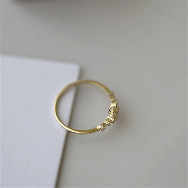 Women's Winter Gold Snowflake Ring