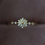Women's Winter Gold Snowflake Ring