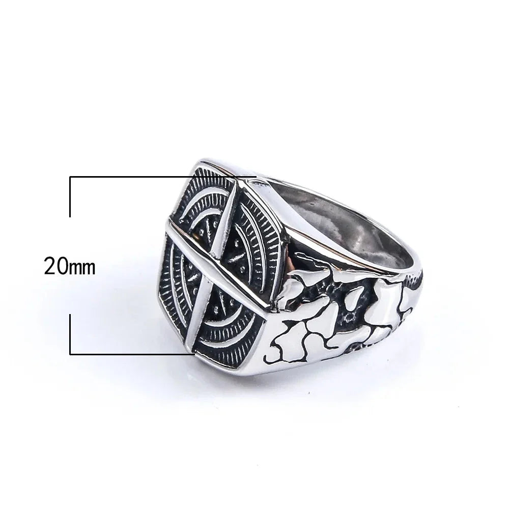 Men's Compass Ring Wind Rose
