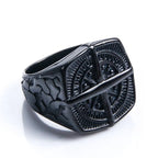 Men's Compass Ring Wind Rose Black