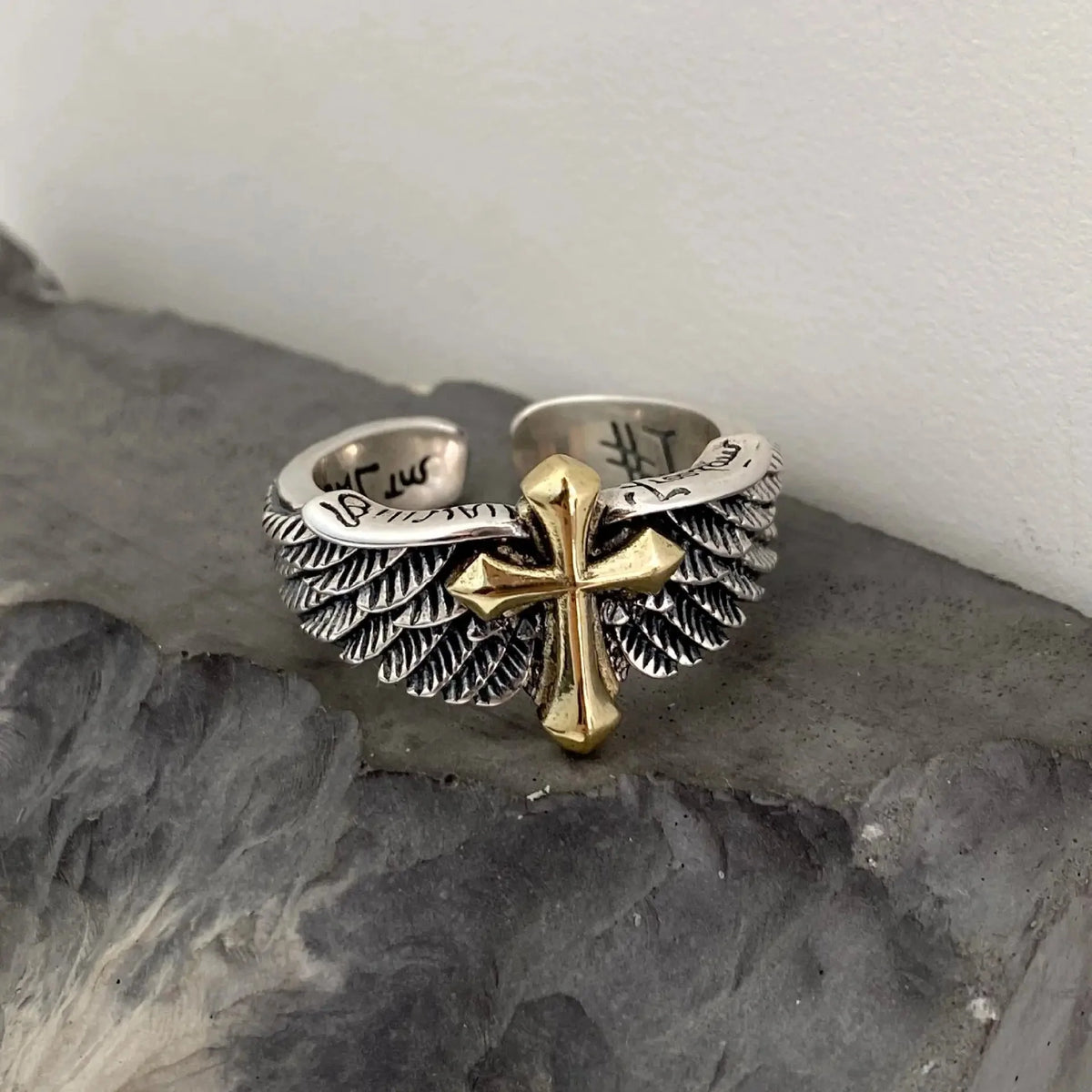 Men's Cross Ring Christian Band