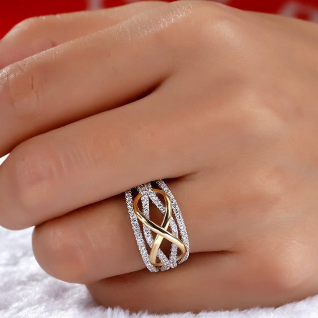 Infinity Ring in Gold & Diamond for Women