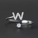 Women's initial ring - letter w