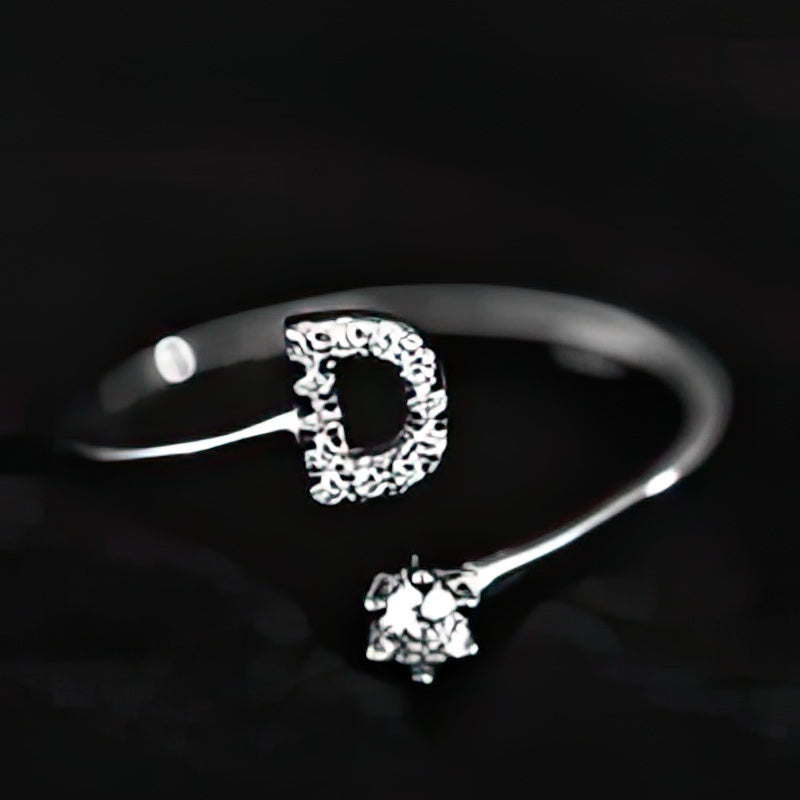 Women's initial ring - letter d