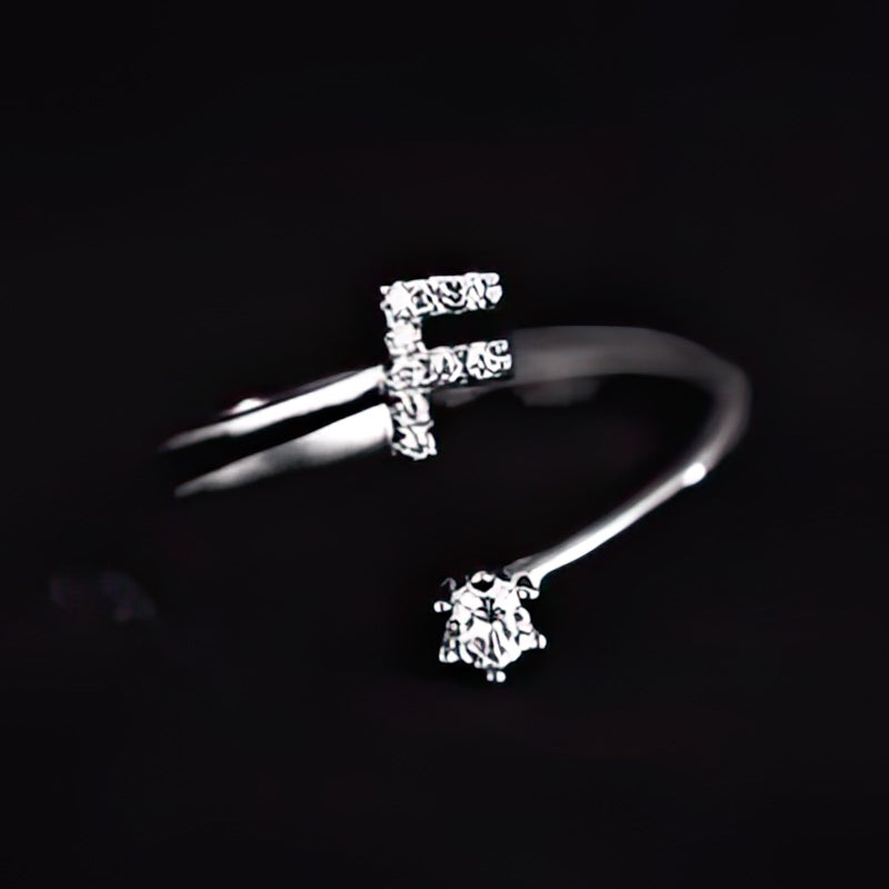 Women's initial ring - letter f