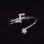 Women's initial ring - letter f