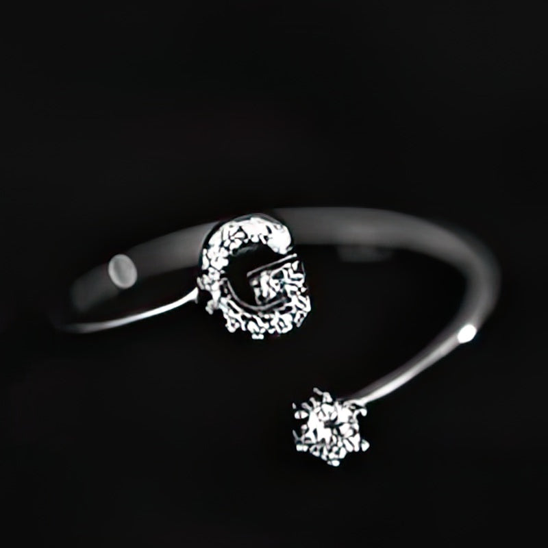 Women's initial ring - letter g