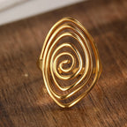 Textured spiral statement ring in gold