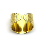 Wide unisex ring with Hebrew Jewish engraving