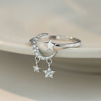 Moon and Star Women’s Ring Celestial Band