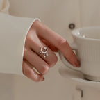 Moon and Star Women’s Ring Celestial Band