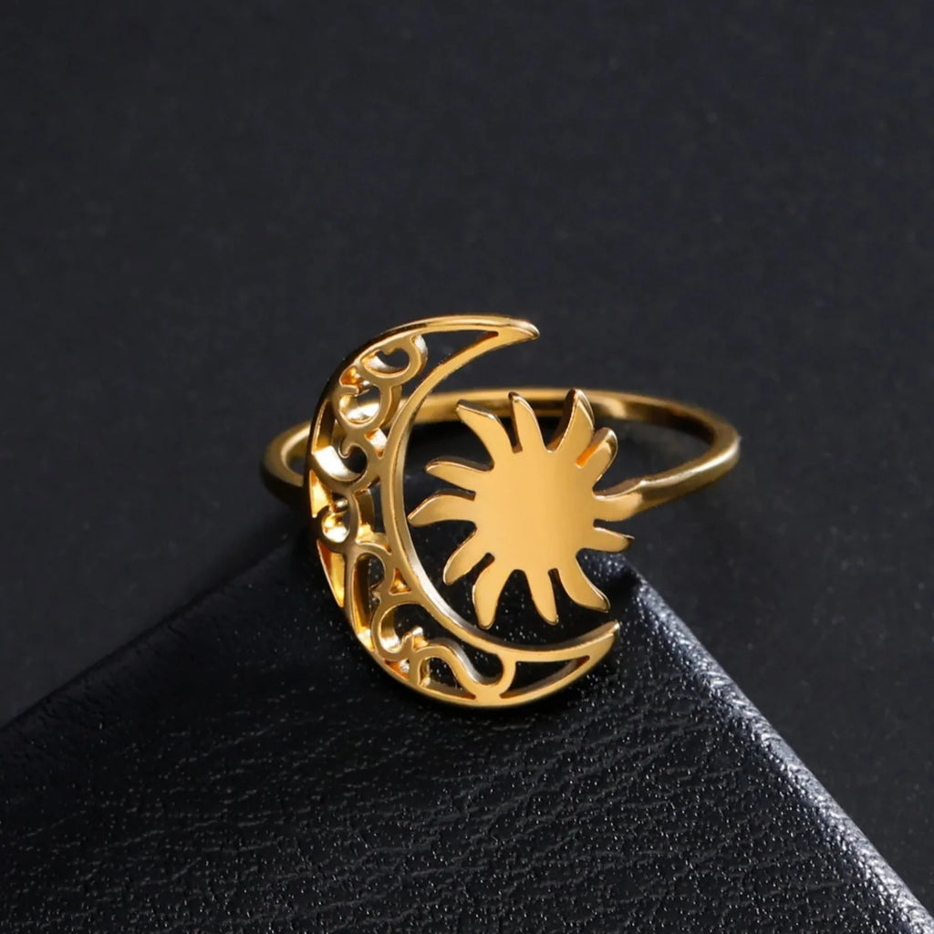 Moon and Sun Gold Ring