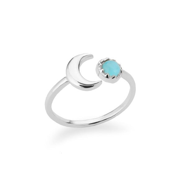 Moon Ring for Women Celestial Ring Silver