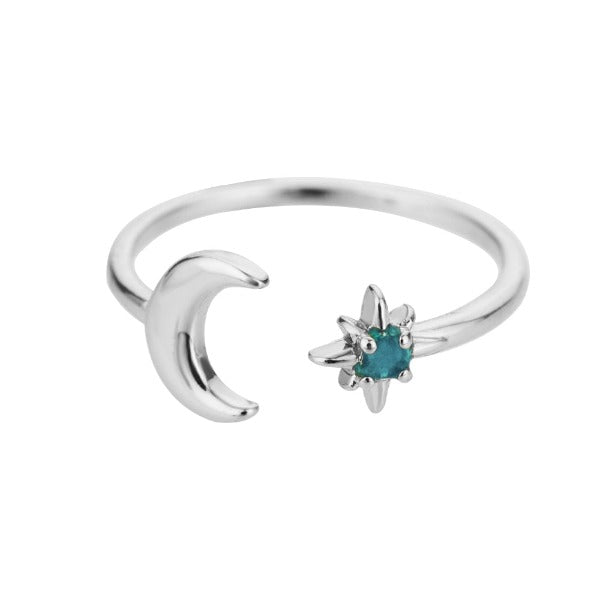Moon Ring for Women Celestial Ring Silver