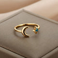 Moon Ring for Women Celestial Ring Gold