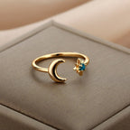 Moon Ring for Women Celestial Ring Gold