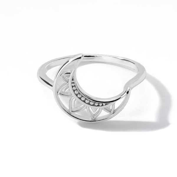 Moon Stars Ring for Women silver