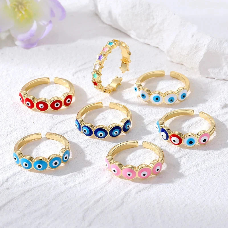 Blue Turkish Evil Eye Ring