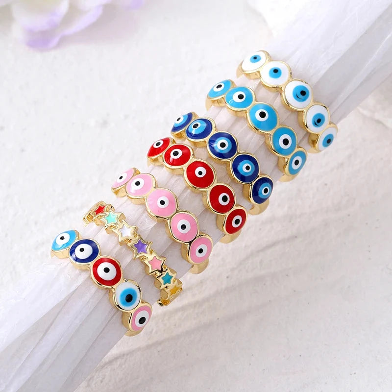 Blue Turkish Evil Eye Ring