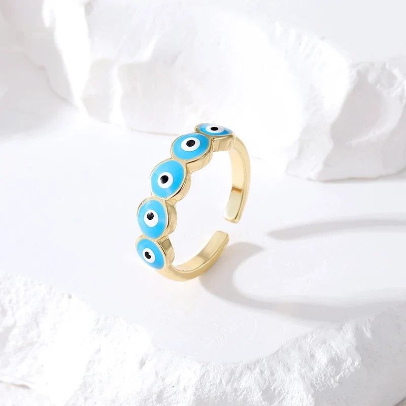 Turquoise Blue Turkish Evil Eye Ring