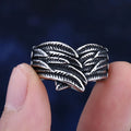 Aged feather motif ring