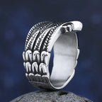 Aged feather motif ring