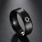 Black ring with the Star of David, a Jewish symbol