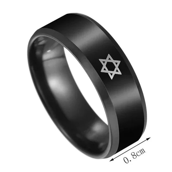 Black ring with the Star of David, a Jewish symbol
