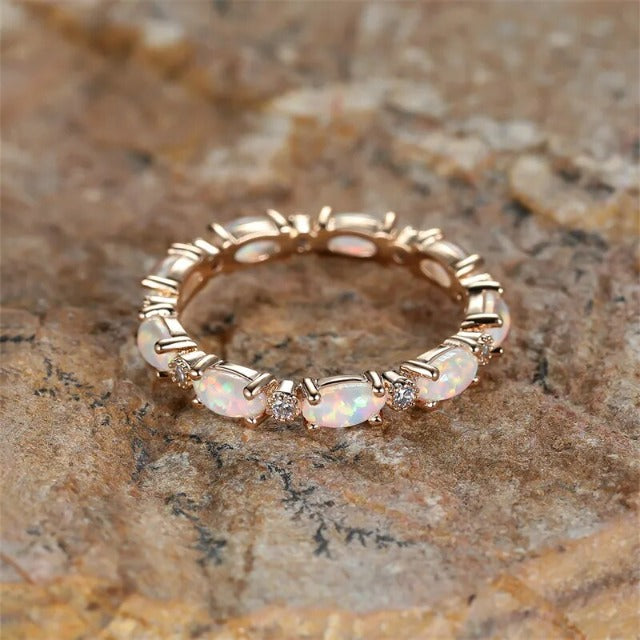 White Opal Ring for Women