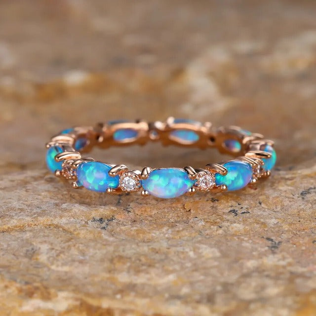 Blue Opal Ring for Women