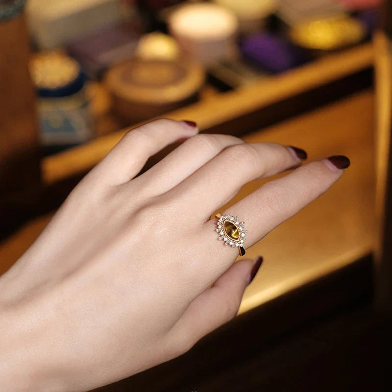 Women's Gold Tiger's Eye Ring