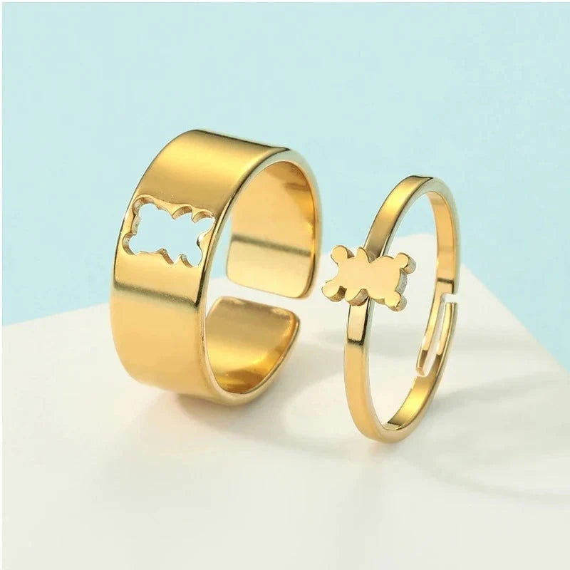 Bear Ring, 2-Piece, Gold