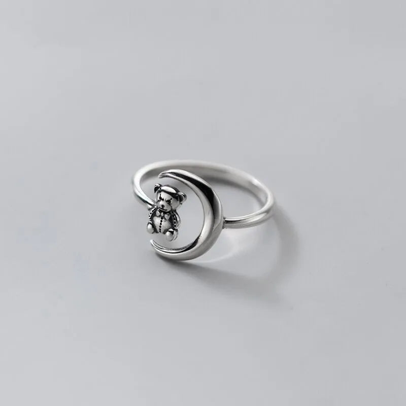 Silver Teddy Bear Ring