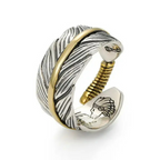Open ring in a feather shape