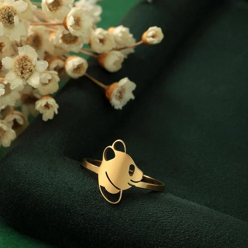 Panda Ring, Fine Gold