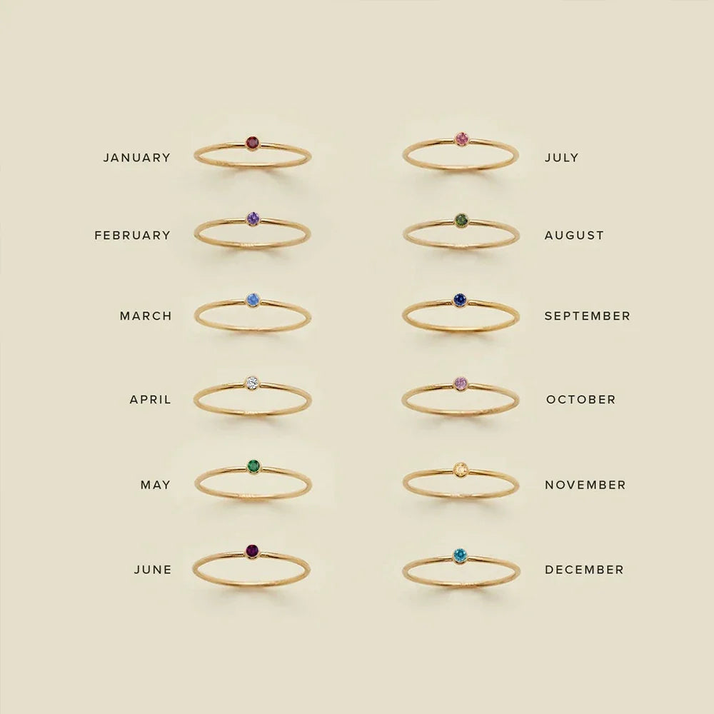 Silver & Gold Birthstone Ring