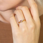 Silver & Gold Birthstone Ring
