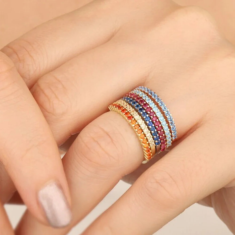 Gold & Silver Birthstone Ring for Women