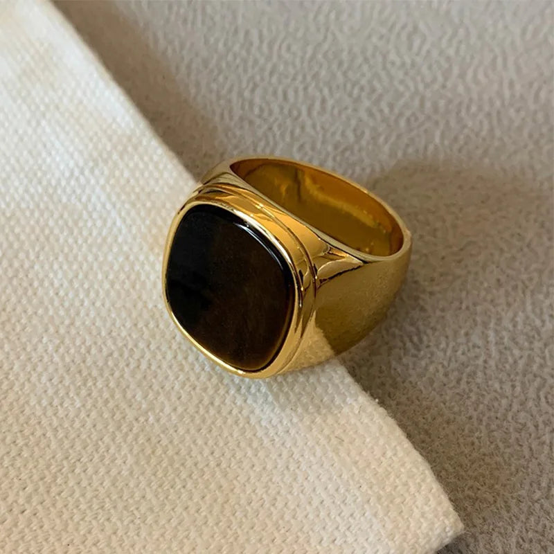 Tiger's Eye Stone Gold Ring style A