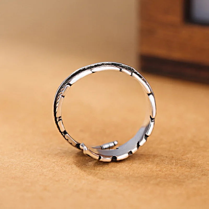 Silver Feather Ring for Women