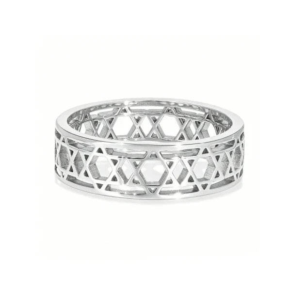 Women's ring with Jewish symbolic Star of David in silver