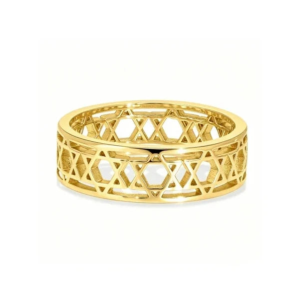 Women's ring with Jewish symbolic Star of David in gold
