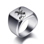 Wide men's initial ring x