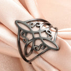 Witch’s Knot Protection Ring Unisex Wiccan Ring Black