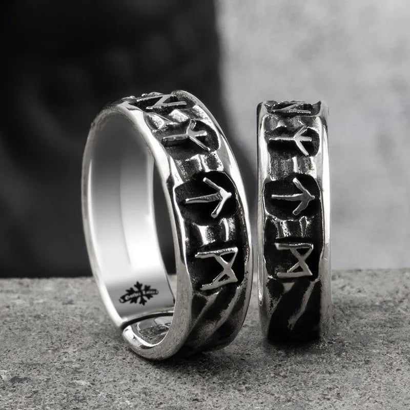 Adjustable Men’s Viking Runes Ring