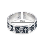 Adjustable Men’s Viking Runes Ring 123