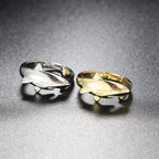Shark Ring with Silver Zircon