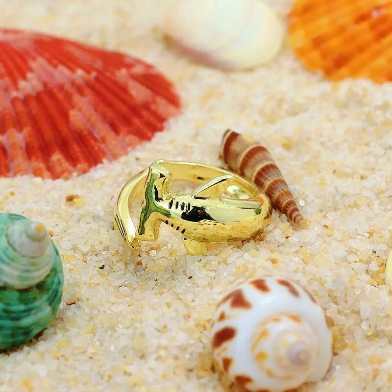 Hammerhead Shark Ring Gold