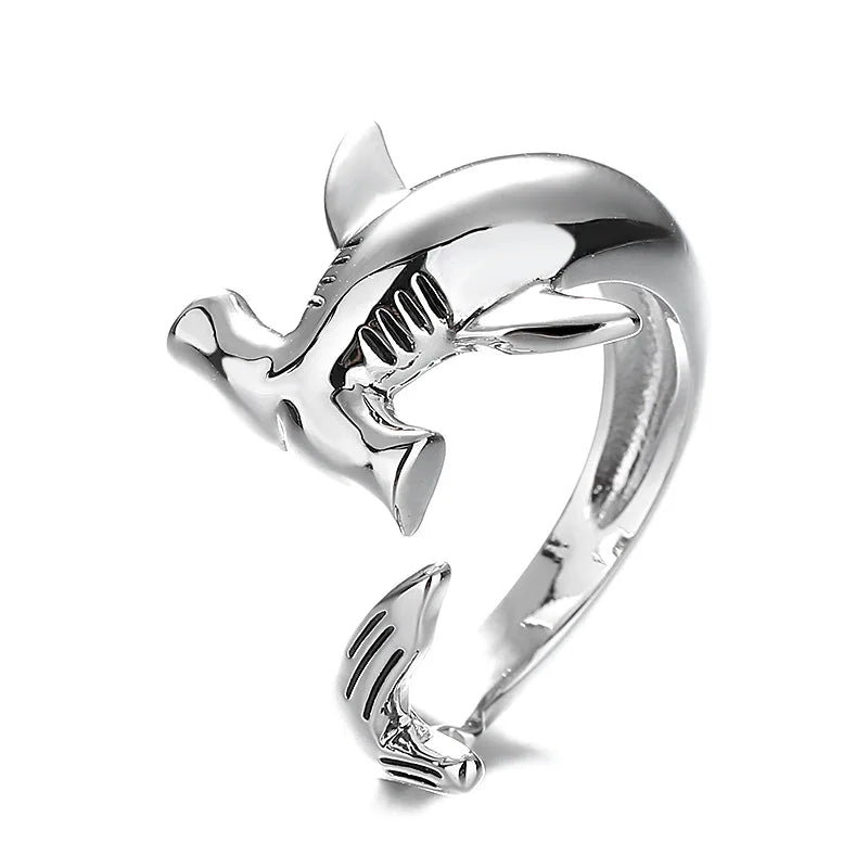 Hammerhead Shark Ring Silver